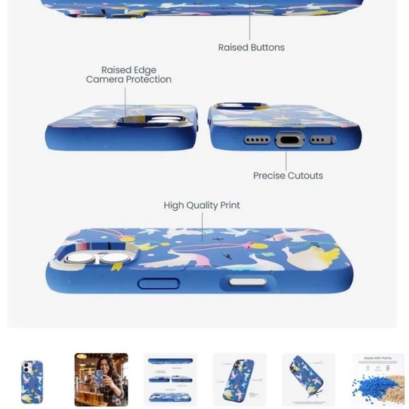 Blue Bird Pattern Phone Case - Picture 3 of 4